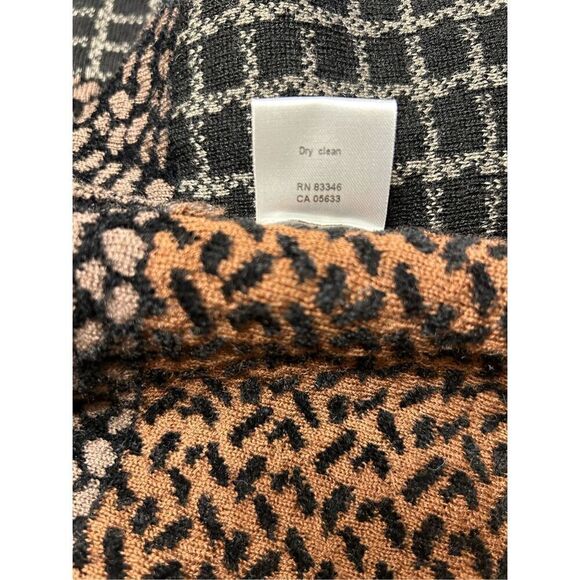 Z Brand Womens Wool Multi Print Snap Button Sweater Size Large Brown Black - Picture 8 of 10